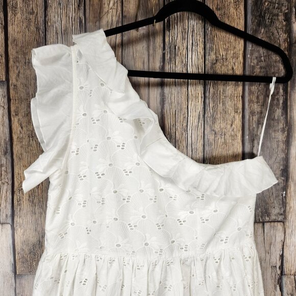 Batsheva JUDE White Eyelet One-Shoulder Dress - 16 - Picture 11 of 16